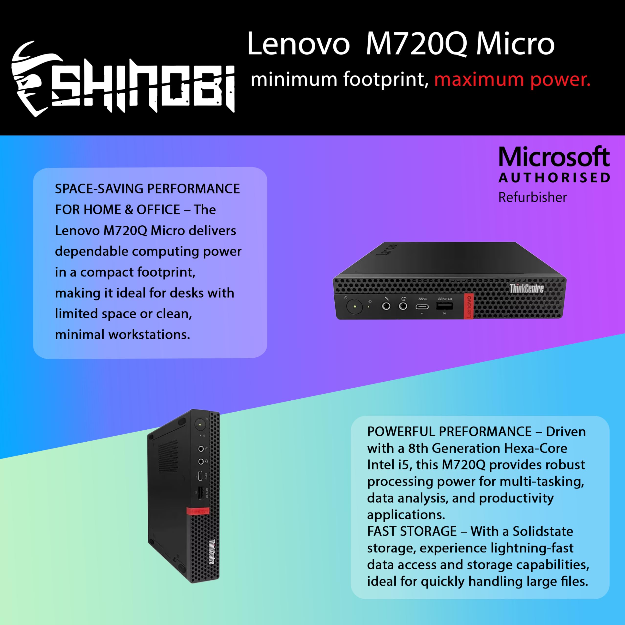 Amazon.com: Lenovo ThinkCentre M720Q Micro PC | Intel Core i5